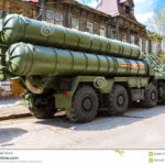Russian anti aircraft missile system sam s parked up th samara russia may city street