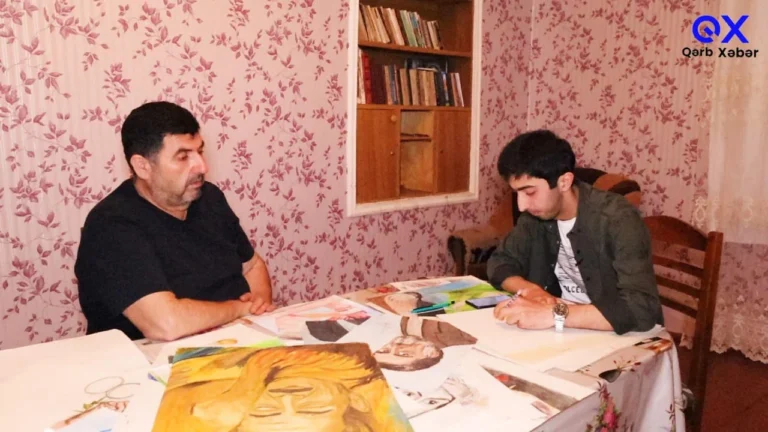 Qazaxlı solaxay rəssam -Namiq Aydınov